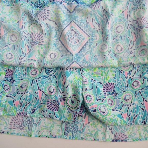 Lilly Pulitzer Pearl Romper Dress Blue Ibiza Open Water Gold Chain NWT - Picture 9 of 9